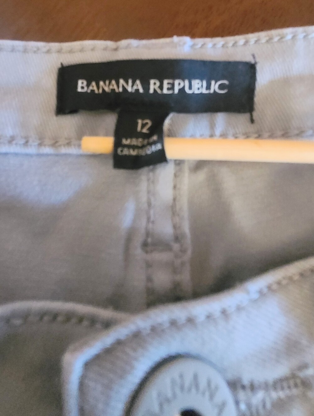 Banana Republic Gray Utility Chino Pants, Women's Size 12 - Picture 2 of 9